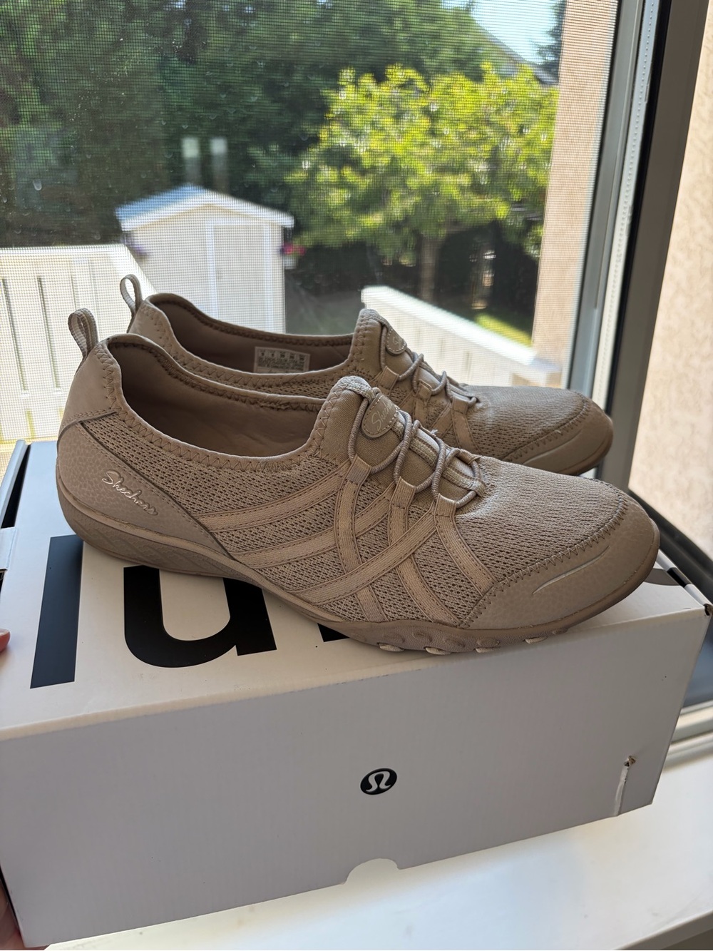 Skechers Women's Slip-On Sneakers in Taupe Beige